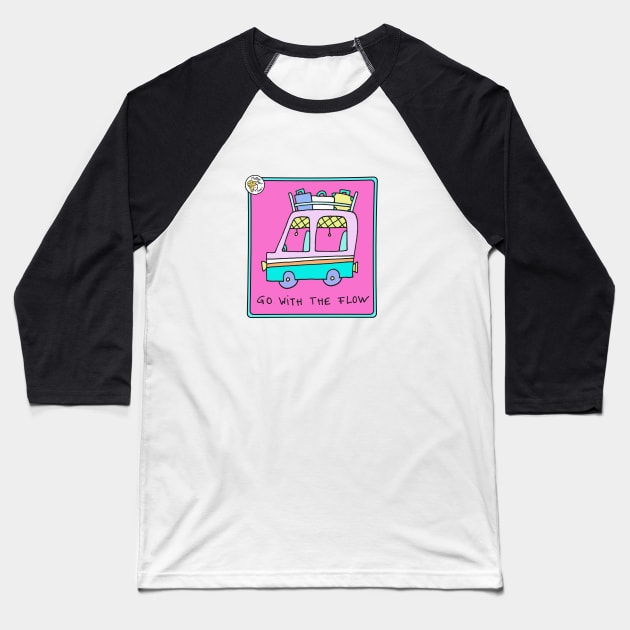 Vintage Van! Go with the flow! Baseball T-Shirt by Mellowdays